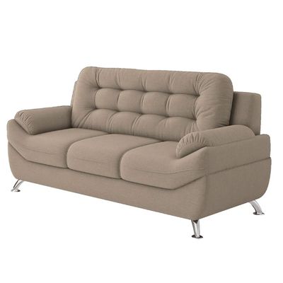 Sofá 3 e 2 Lugares Mercury em Tecido Suede Linoforte Areia