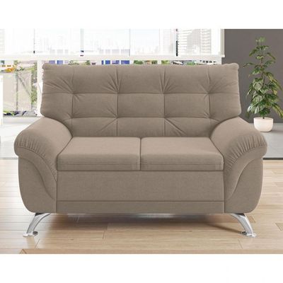 Sofá 2 Lugares Arezzo Revestido em Suede Linoforte Areia