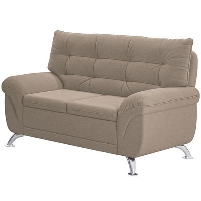 Sofá 2 Lugares Arezzo Revestido em Suede Linoforte Areia