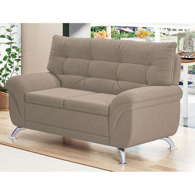 Sofá 2 Lugares Arezzo Revestido em Suede Linoforte Areia