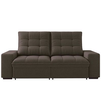 Sofá 3 Lugares Retrátil/Reclinável Linoforte Benetton com Revestimento em Suede Castor