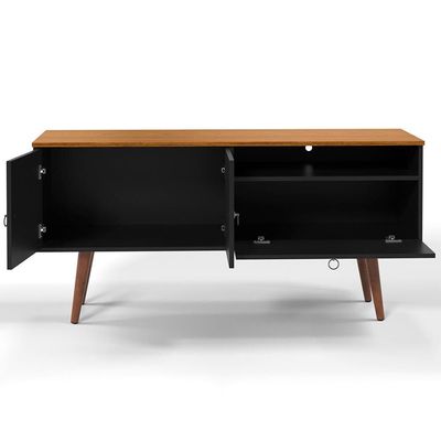 Rack Patrimar Brito Para TV Até 46 Polegadas Preto com Cedro