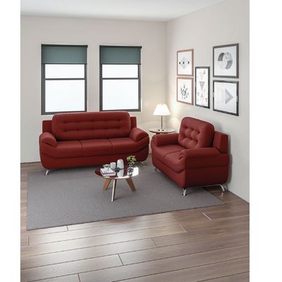 Sofá 3 e 2 Lugares Mercury em Tecido Suede Linoforte Vermelho Carmim