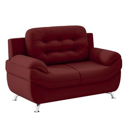Sofá 3 e 2 Lugares Mercury em Tecido Suede Linoforte Vermelho Carmim