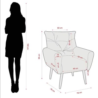 Poltrona Matrix Dalia com Pés de Madeira e Revestida em Veludo Turquey Rosê