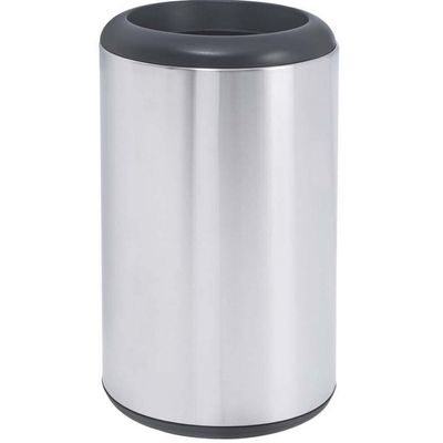 Lixeira Tramontina Cápsula sem Tampa 31 Litros Preto com Inox