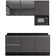 Cozinha Compacta Bartira Línea com 5 Portas, 3 Gavetas e 4 Prateleiras 180cm Grafite