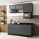 Cozinha Compacta Bartira Línea com 5 Portas, 3 Gavetas e 4 Prateleiras 180cm Grafite