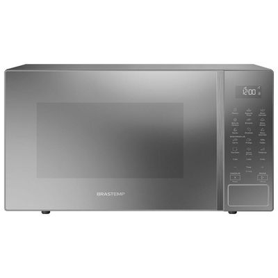 Forno de Micro-ondas Brastemp BMS46AR Alta Capacidade com 18 Receitas Pré-Programadas 32L Prata / 110V