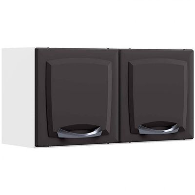Cozinha Compacta Itatiaia New Premium com 1 Pia 12 Portas 2 Gavetas 10 Prateleiras 280cm de largura Branco com Grafite