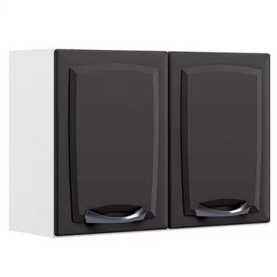 Cozinha Compacta Itatiaia New Premium com 1 Pia 12 Portas 2 Gavetas 10 Prateleiras 280cm de largura Branco com Grafite