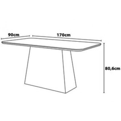 Mesa de Jantar Raquel Plus com 6 Cadeiras DJ Móveis Ginger/Moca