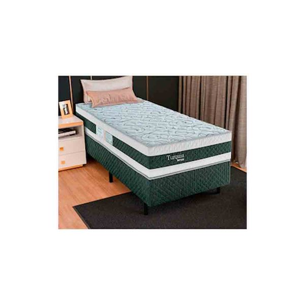 Cama Box de Solteiro Turquia Molas Pocket Pillow Inn 69x88x188cm Biflex Branco com Grafite