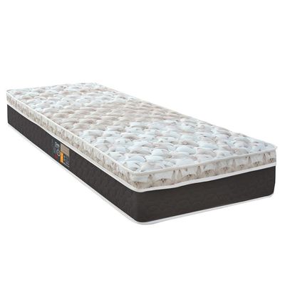 Cama Box Solteirão Castor Sleep Class Hibrido com Mola Ensacada 64x96x203cm Branco, Cinza e Marrom