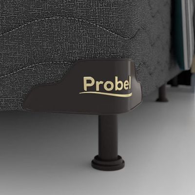Base Box King Size Probel Village com Revestimento em Tecido Poliéster 38x193x203cm Preto