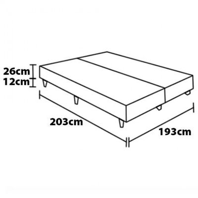 Base Box King Size Probel Century com Revestimento em Tecido Poliéster 38x193x203cm Marrom