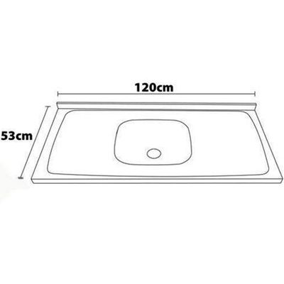 Balcão Bartira Universal com 1 Pia, 2 Portas e 3 Gavetas - 120cm de largura Branco