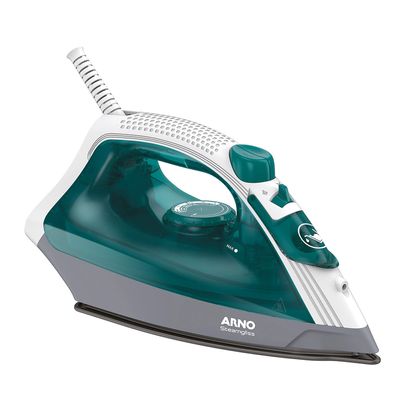 Ferro de Passar a Vapor Base Antiaderente com Spray Arno Steamgliss FSGP 1200W Branco com Verde / 220V