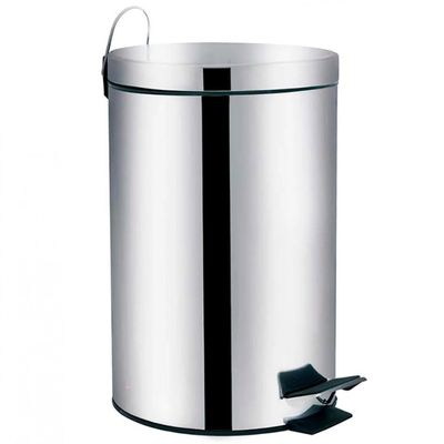 Lixeira Mor Agata com Pedal em Aço Inox e Polipropileno 3L Prata