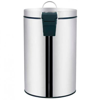 Lixeira Mor Agata com Pedal em Aço Inox e Polipropileno 3L Prata