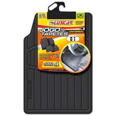 Jogo de Tapete de Borracha Automotivo com 4 Peças Universal 4001 Luxcar