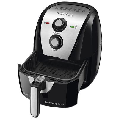 Fritadeira Sem Óleo Air Fryer AF-55I Grand Family 5,5 Litros Mondial Preto com Inox / 220V