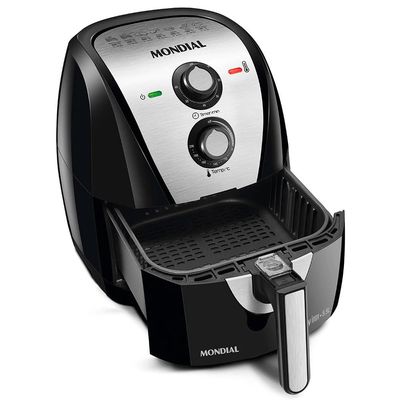 Fritadeira Sem Óleo Air Fryer AF-55I Grand Family 5,5 Litros Mondial Preto com Inox / 220V