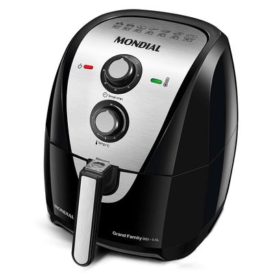 Fritadeira Sem Óleo Air Fryer AF-55I Grand Family 5,5 Litros Mondial Preto com Inox / 220V