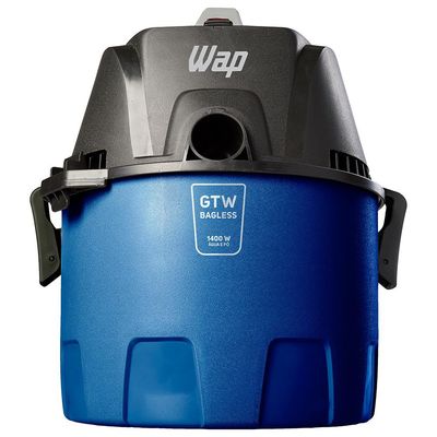 Aspirador de Água e Pó Wap GTW Bagless 1.400W Compacto 6 Litros com Soprador e Barril Portátil Preto e Azul / 110V