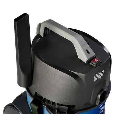 Aspirador de Água e Pó Wap GTW Bagless 1.400W Compacto 6 Litros com Soprador e Barril Portátil Preto e Azul / 110V