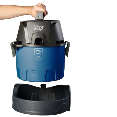 Aspirador de Água e Pó Wap GTW Bagless 1.400W Compacto 6 Litros com Soprador e Barril Portátil Preto e Azul / 110V