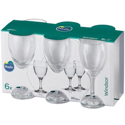 Conjunto de Taças para Água Windsor 300 ml 6 Peças Nadir Transparente