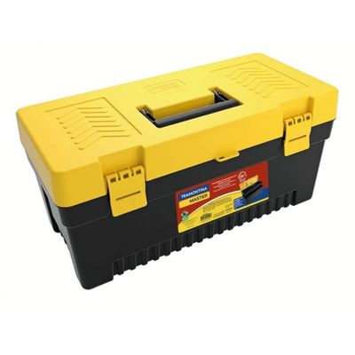 Caixa Plástica para Ferramentas 20 Polegadas Preto com Amarelo