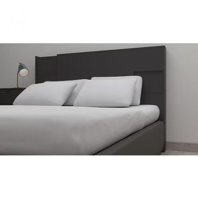 Cabeceira para Cama Box Casal e Queen Bartira Diplomata com Revestimento em Finish Foil Preto