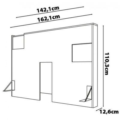 Cabeceira para Cama Box Casal e Queen Bartira Diplomata com Revestimento em Finish Foil Preto