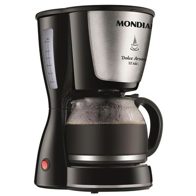 Cafeteira Elétrica Dolce Arome Inox C32I 32 Xícaras Mondial Preto com Inox / 110V