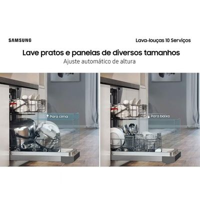 Lava-Louças DW50C6070FSAZ 10 Serviços com Display de LED Samsung Inox / 110V