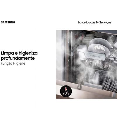 Lava-Louças DW60C7050FGAZ 14 Serviços com Display de LED Samsung Black Inox / 110V