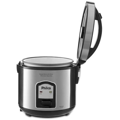 Panela Elétrica de Arroz Philco PH5 Visor Glass 400W com Capacidade de 5 Xícaras Preto com Inox / 220V