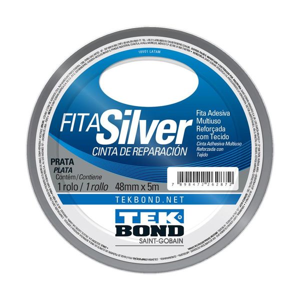 Fita Tekbond Silver Prata 48mmx5m