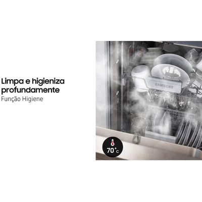 Lava-Louças DW60C7050FSAZ 14 Serviços com Display de LED Samsung Prata / 110V