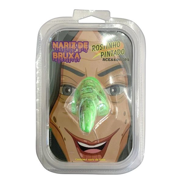 Nariz de Bruxa Rostinho Pintado em Látex Fluorescente Verde Nariz de Bruxa Rostinho Pintado em Látex Fluorescente Verde