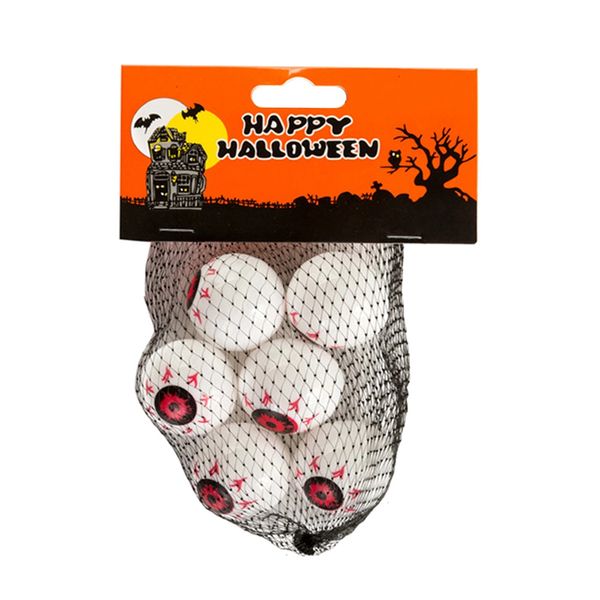 Enfeite Olho Halloween Siver com 6 Unidades 3cm