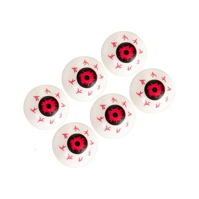 Enfeite Olho Halloween Siver com 6 Unidades 3cm