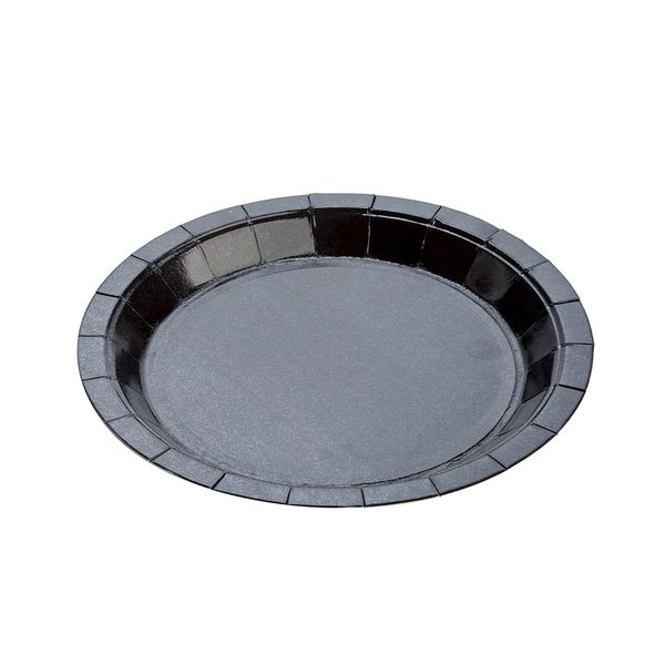 Prato Papel Silver Liso Preto com 10 Unidades