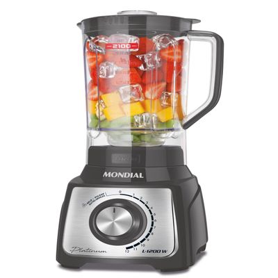 Liquidificador Turbo Platinum Mondial Grafite e Inox 1200W L-1200 PI 110
