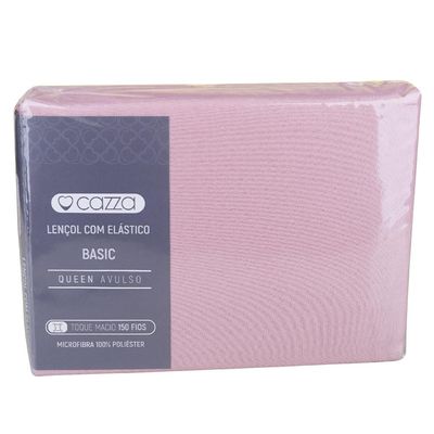 Lençol com Elástico Queen Microfibra Cazza Rosa
