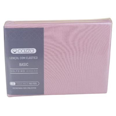 Lençol com Elástico Solteiro Microfibra Cazza Rosa