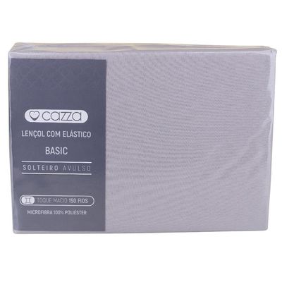 Lençol com Elástico Solteiro Microfibra Cazza Bege