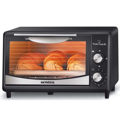 Forno Elétrico Pratic Cook 6 Litros com Timer FR-09 Mondial Preto / 110V